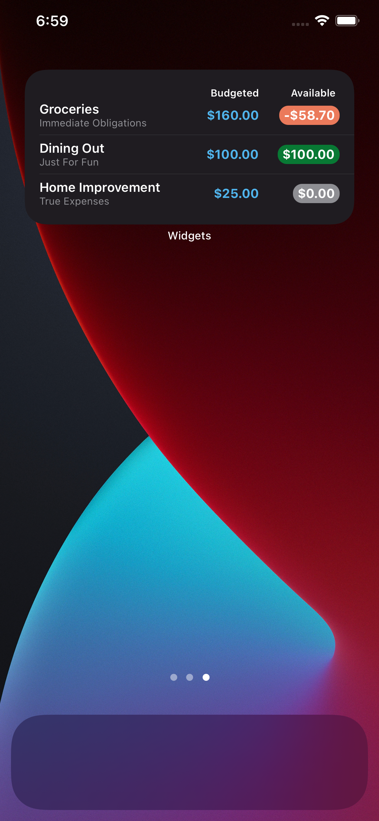Widgets for YNAB