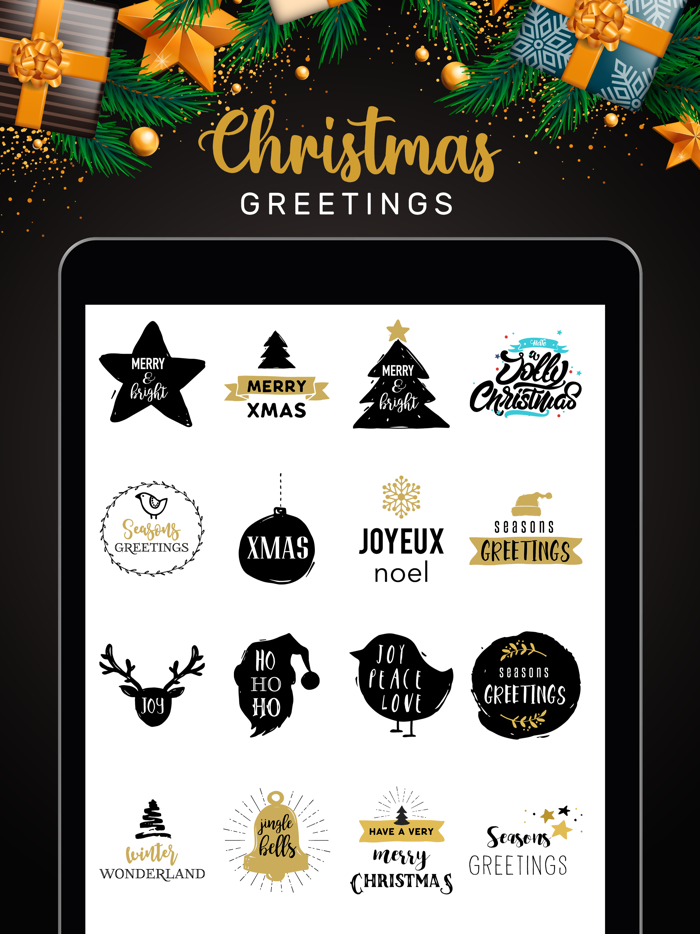 Christmas Lettering Stickers