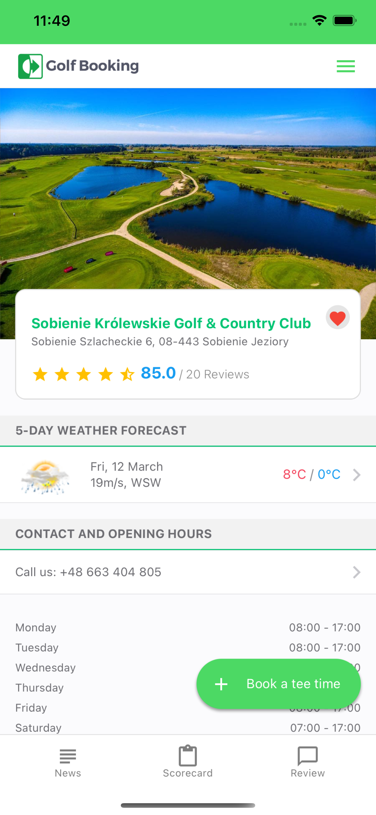 Golf Booking