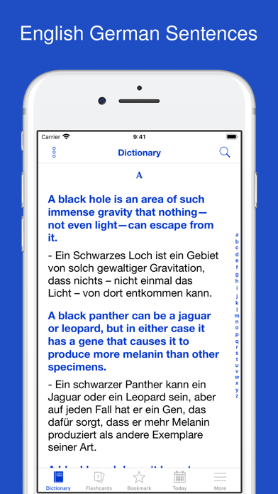 English German Sentences Screenshot