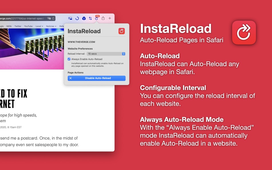 InstaReload for Safari - 1.1 - (macOS)