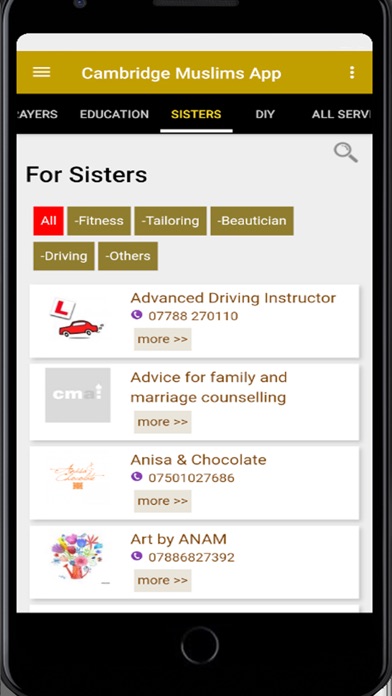Cambridge Muslim App Screenshot