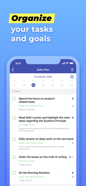 Chaos Control™: GTD Task List Screenshot