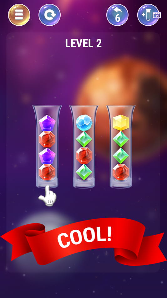 #1. Gem Sort IQ Ball Color Puzzle (iOS) By: DONSON TECH CO.,LTD