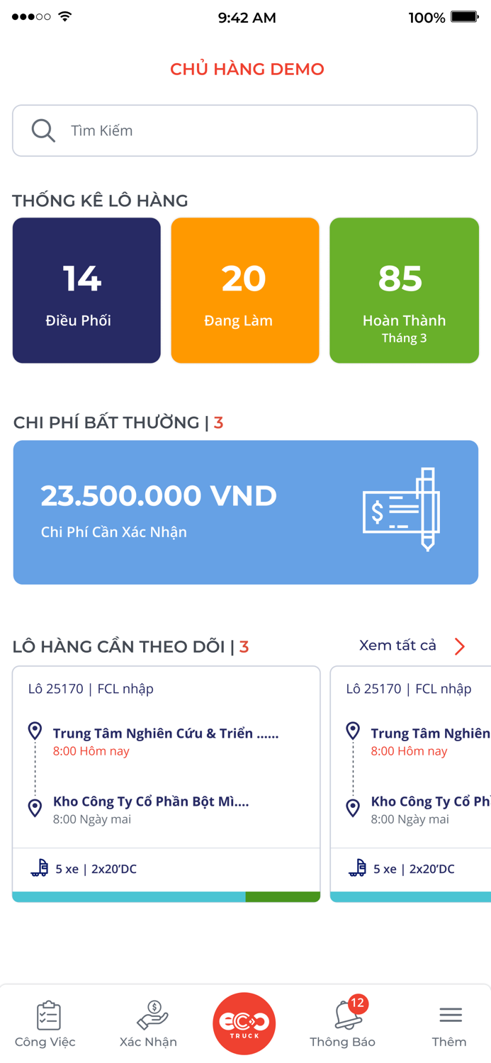 EcoTruck Chủ Hàng