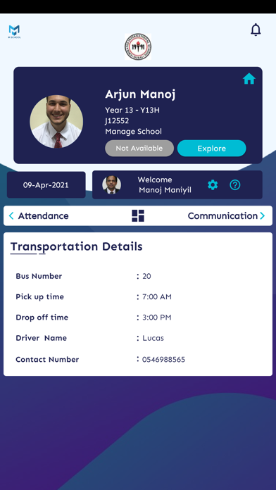M School Parent Portal Screenshot