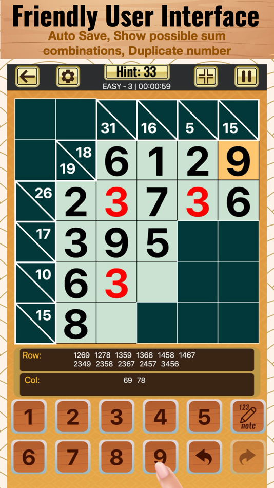 #5. Kakuro Cross Sums Puzzles (iOS) 由: JIRAPAS TONGTHONG