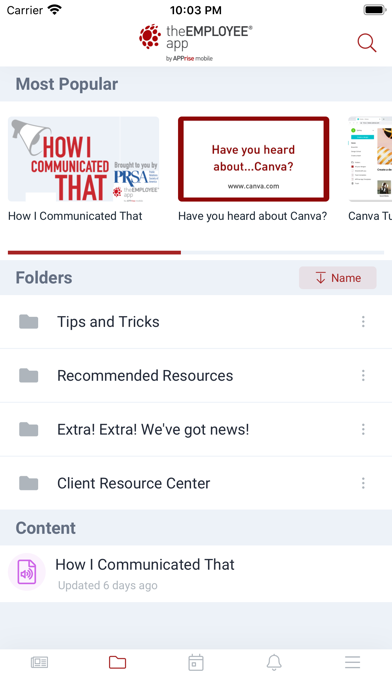 theEMPLOYEEapp Screenshot