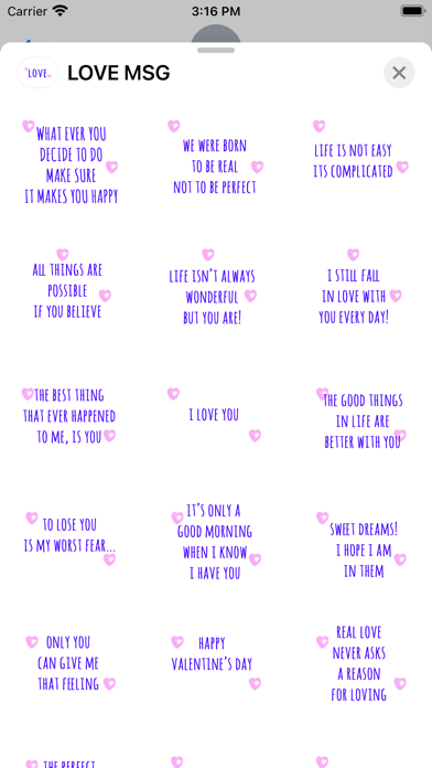 Screenshot #2 pour LOVE MSG Sticker Pack