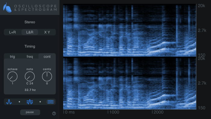 Oscilloscope and Spectrogram