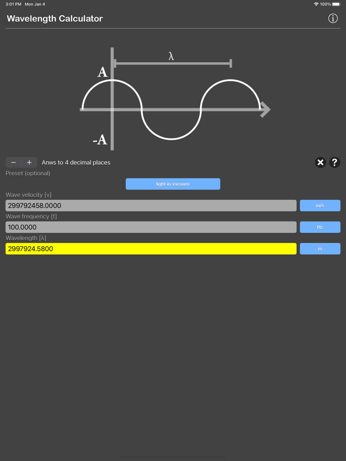 Wavelength Calculator