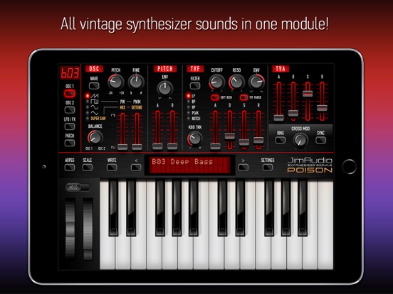 Poison-202 Vintage Synthesizer iPad app afbeelding 1