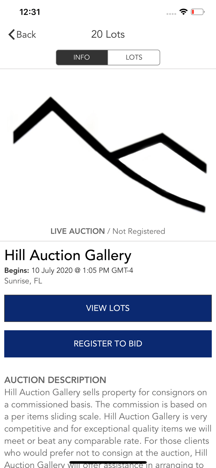 Hill Auction Gallery