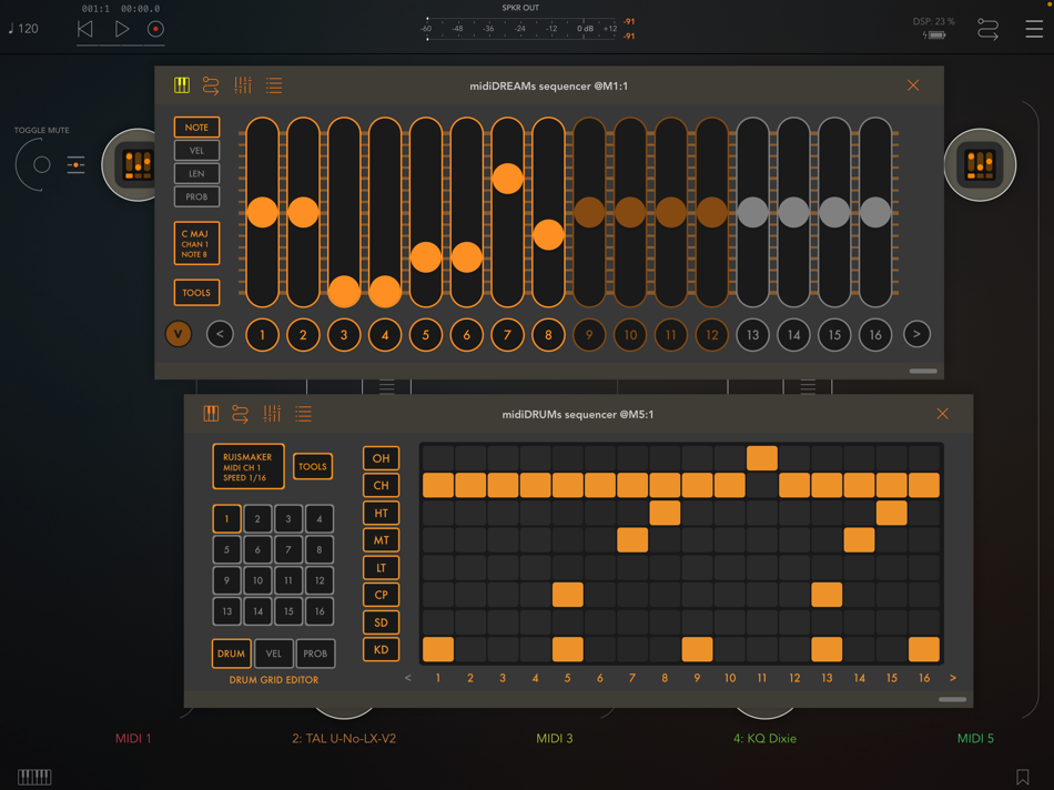 #2. midiDREAMs (iOS) Podle: Arthur Kerns