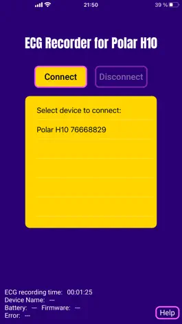 Game screenshot ECG EKG Recorder for Polar H10 apk