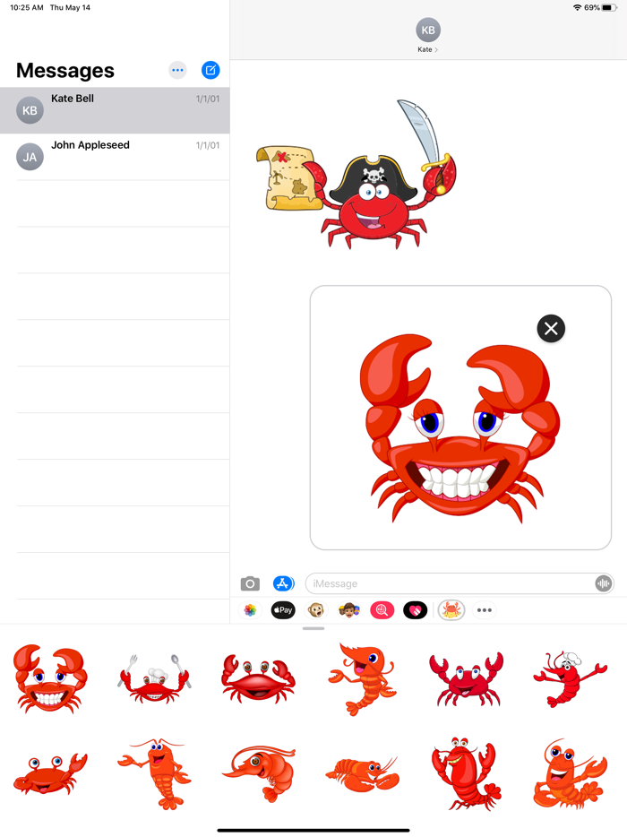 Crab Stickers Pack