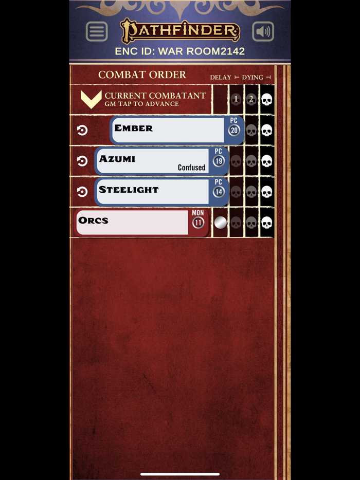 Pathfinder 2E Combat Tracker