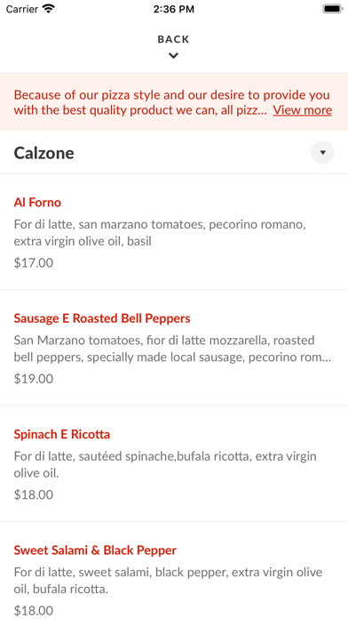 Forno Rosso Pizzeria Screenshot