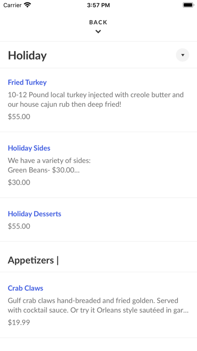 Blue Crab Grill Screenshot