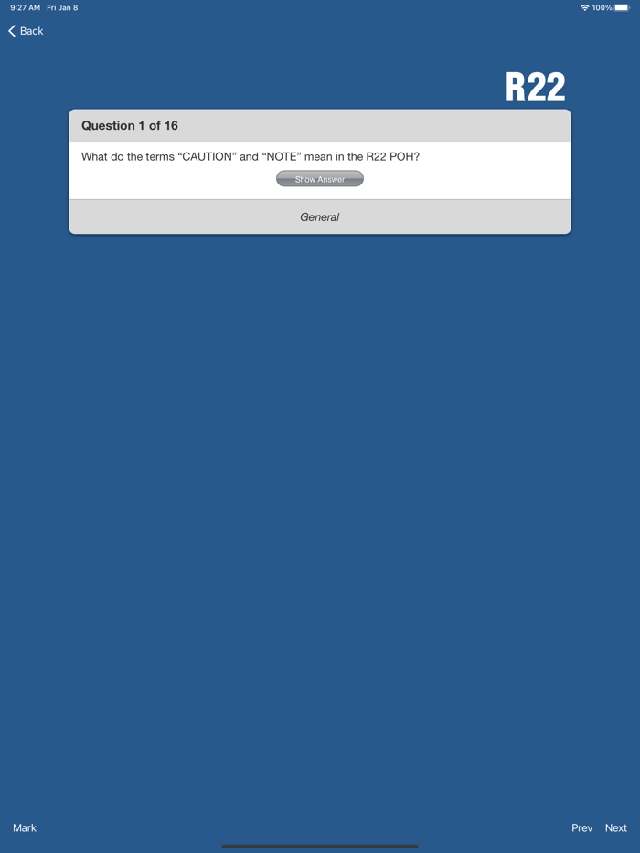 R22 Helicopter Flashcards