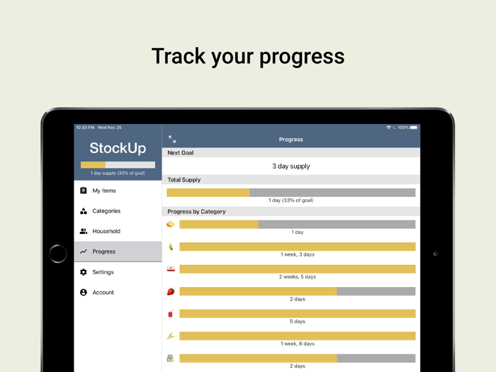 StockUp - food storage tracker