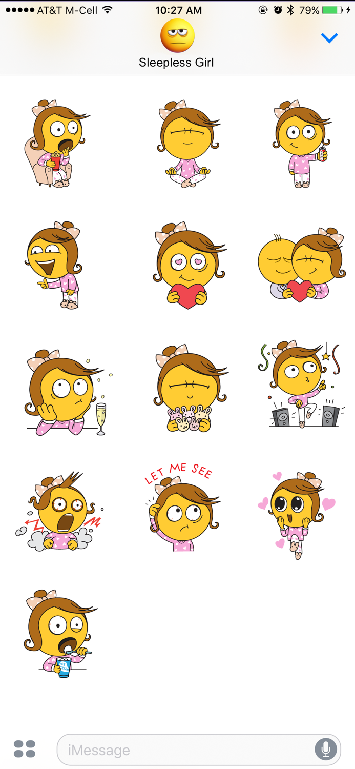 Sleepless Girl Stickers