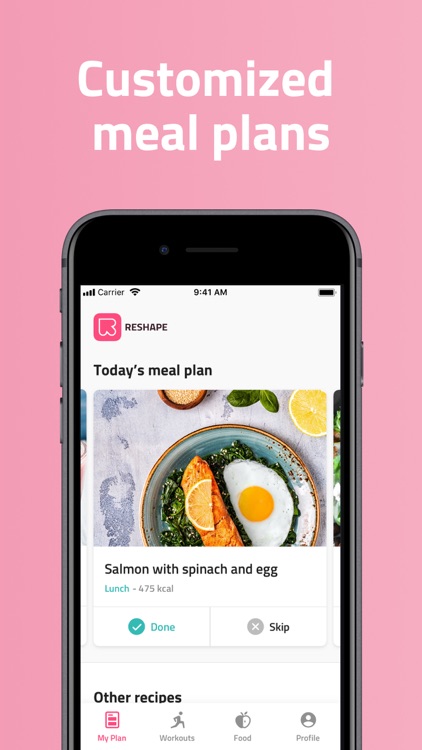 ReshapeMe - Workouts & Meals