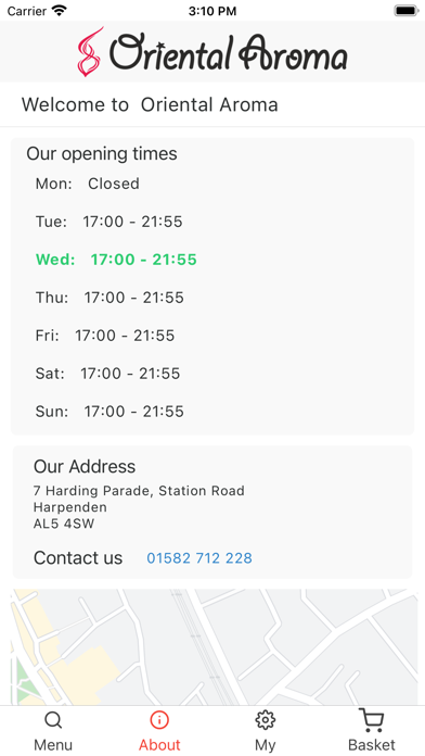 Oriental Aroma Harpenden Screenshot