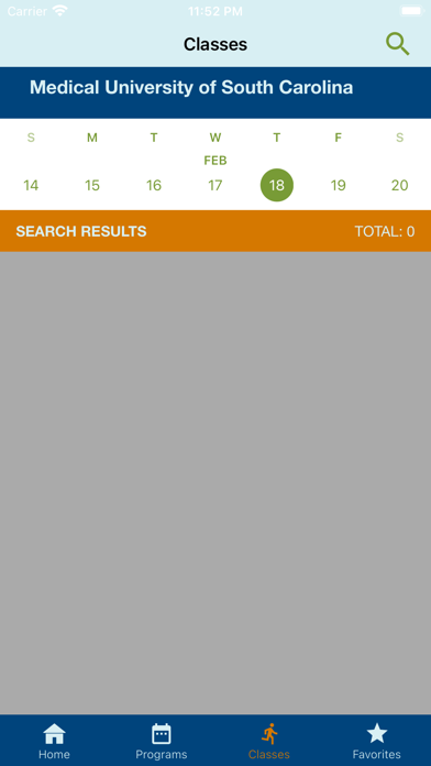 MUSC Wellness Center Screenshot