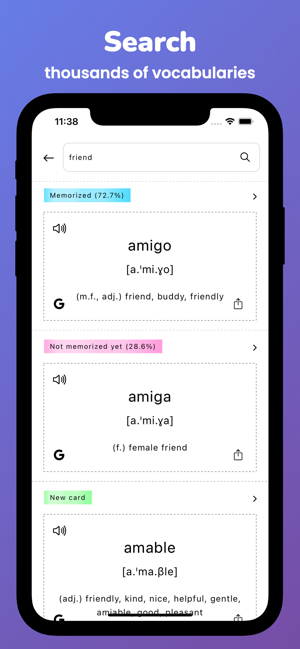 ‎Memorize: Learn Spanish Words Screenshot