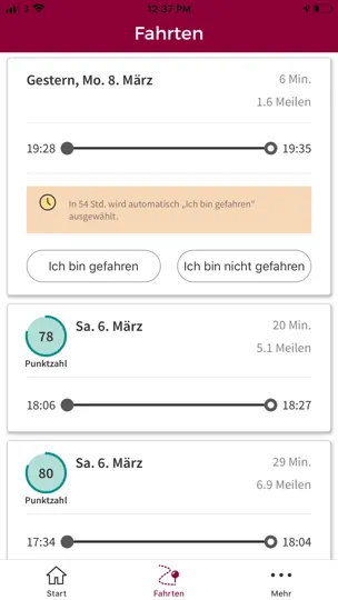 Screenshot von ERGO SafeDrive auf dem iPhone 1