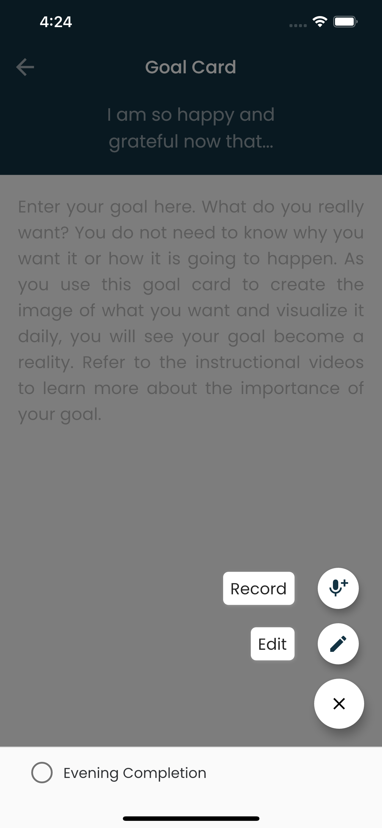 Goal Card App