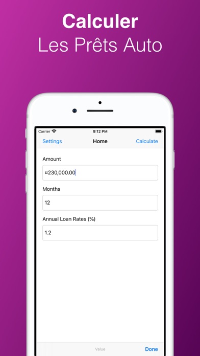 Screenshot #1 pour Calcul de Crédit－Taux Emprunts