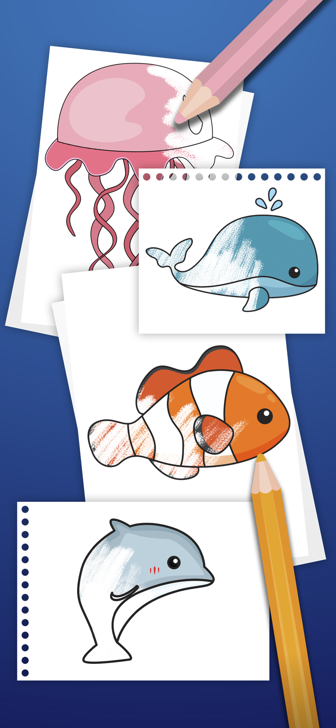 Sea Animal Coloring Book Game