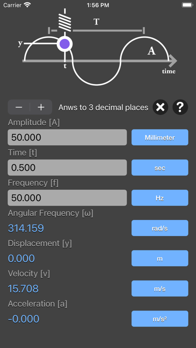Simple Harmonic Motion Calc screenshot 4