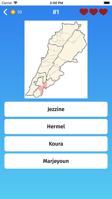 Lebanon: Provinces Quiz Game Screenshot