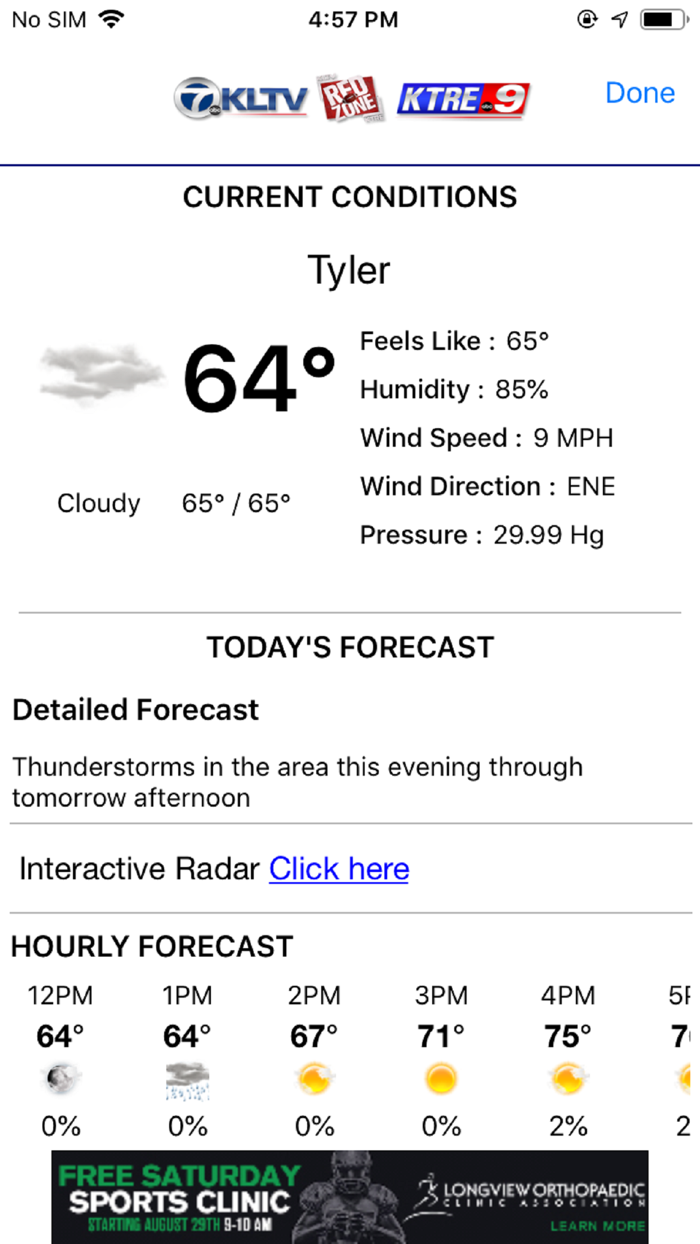 KLTV and KTRE Red Zone