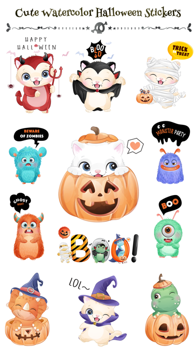 Watercolor Halloween Stickers- Screenshot