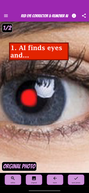 ‎Red Eye Corrector & Remover AI Screenshot