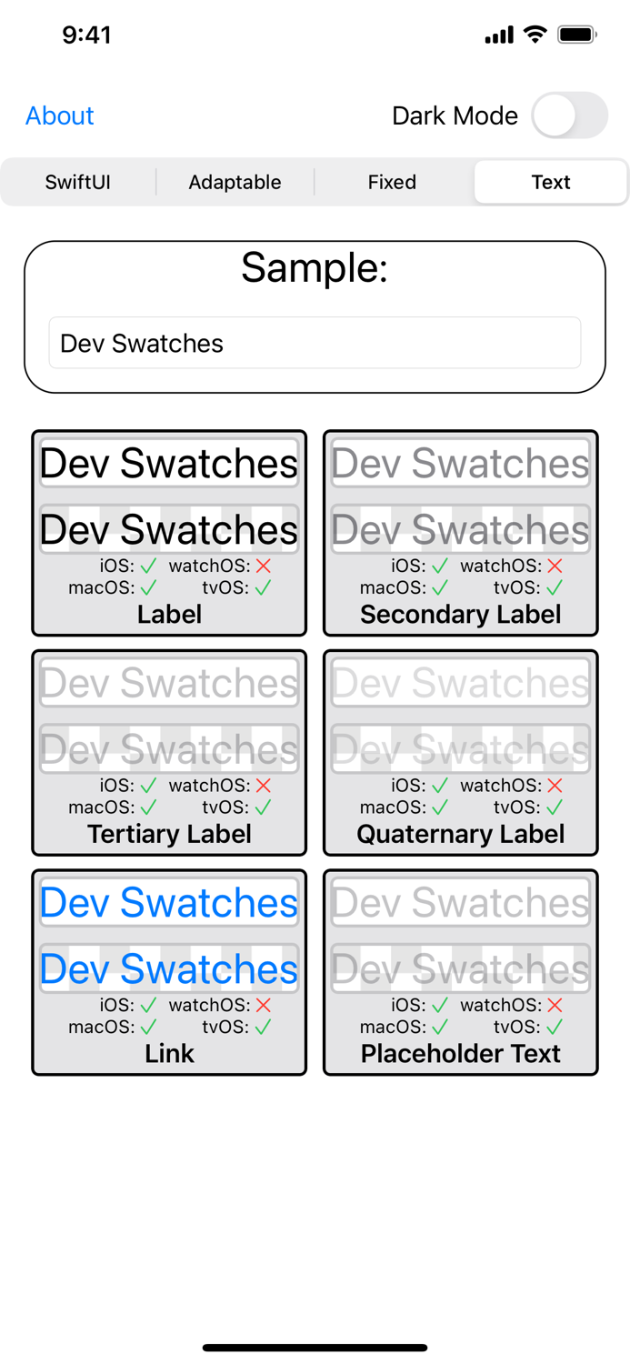 Dev Swatches