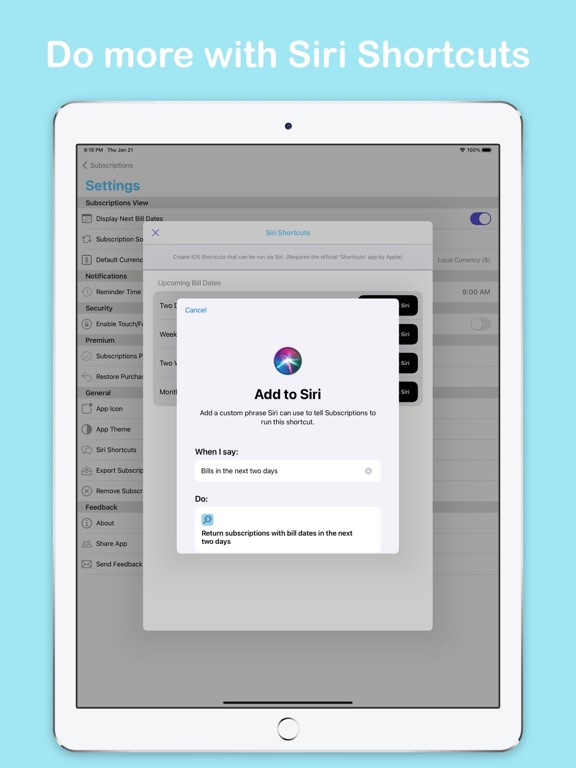 Subscription Tracker iPad screenshot 4 - Finance app