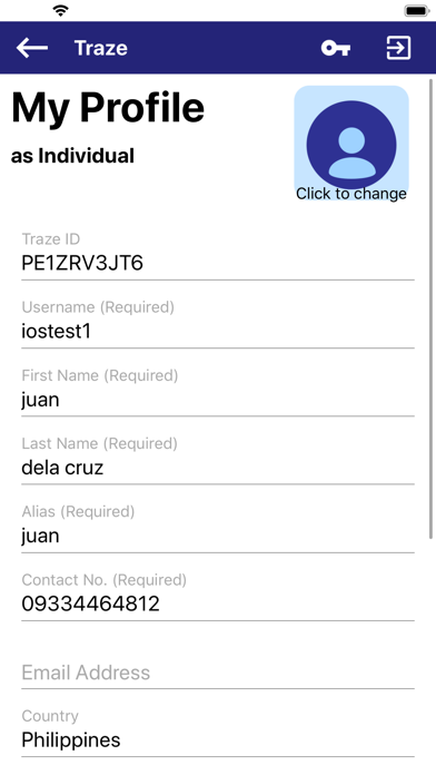 Traze Contact Tracing Screenshot