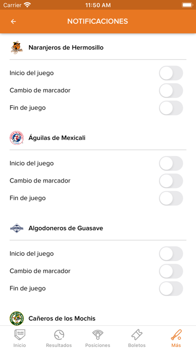 Naranjeros de Hermosillo Screenshot