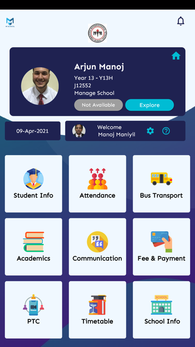 M School Parent Portal Screenshot