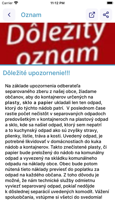 Istebné - oficiálna aplikácia Screenshot
