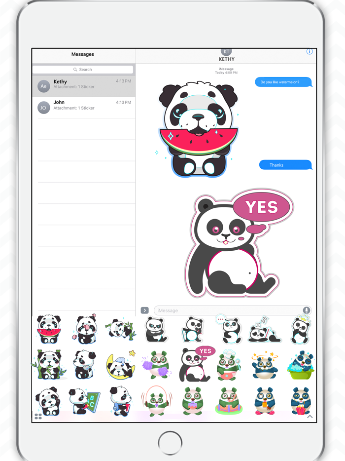 Cute Panda Stickers Pack