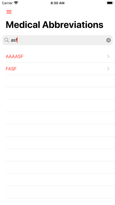 Medical Abbreviations Offline Screenshot