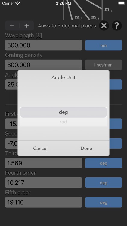 Diffraction Grating Calculator screenshot-5