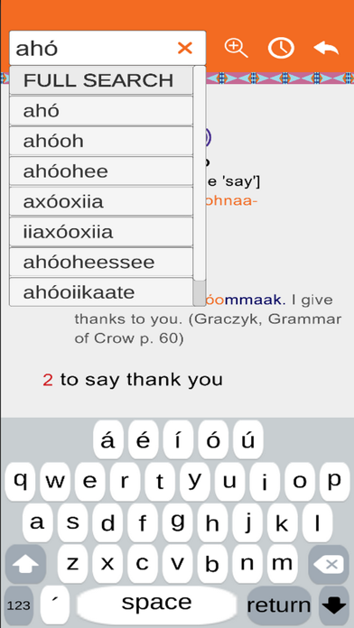 Crow Mobile Dictionary Screenshot