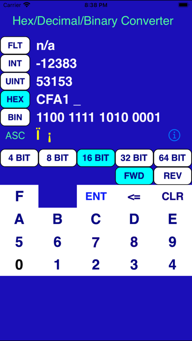 iConvert Hex Decimal Binary Screenshot